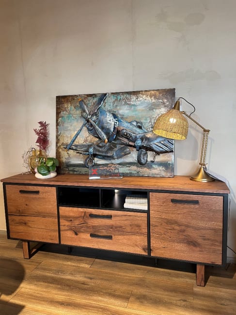 Buffet 200 cm. - 2-portes + 2-tiroirs + 2-niches (+LED)