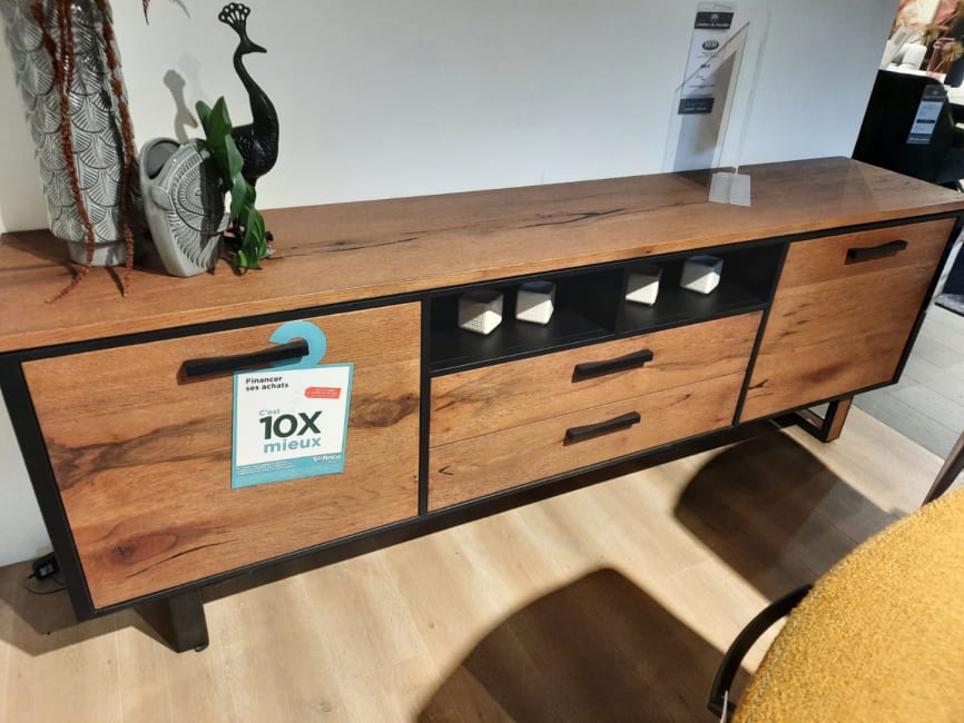 Buffet 230 cm - 2-portes + 2-tiroirs + 2-niches (+LED)