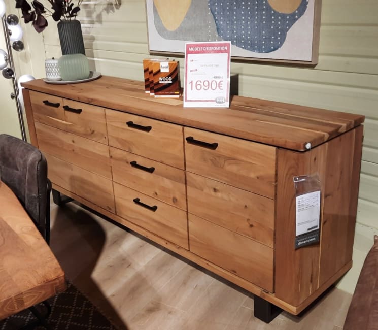 buffet 210 cm - 3-portes + 3-tiroirs