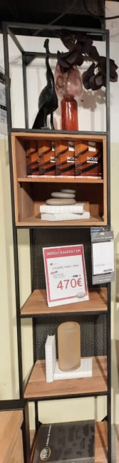 LOT étagère 5-niches + 5-planches + 3-panneaux métallique mobile - 217 cm + box en bois avec etagere