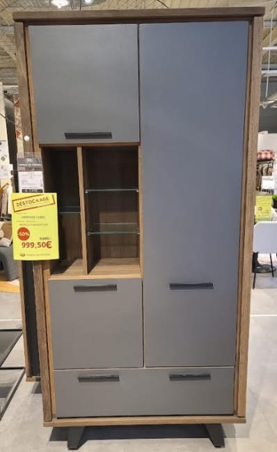 Armoire 100 cm. - 3-portes + 1-tiroir + 5-niches (+ led) Cubo