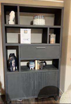 Armoire ouverte 125cm 2 Portes - 1 Porte rabattante + 6 Niches