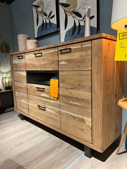 Dressette 180 cm - 2 portes + 3 tiroirs + 1 niche ( + LED )