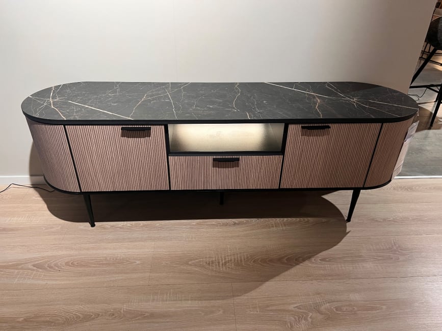 Lowboard Aramon 170cm - 2-deuren + 1-lade + 1-niche (+LED)