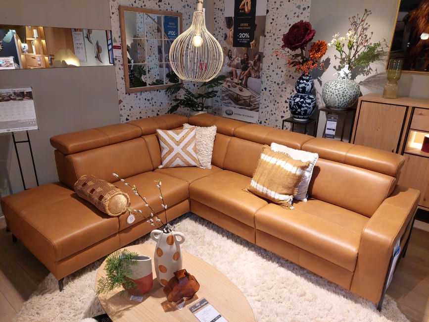 canapé d'angle en cuir