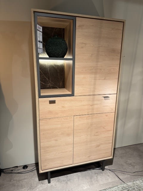 bergkast 100 cm. - 3-deuren + 1-lade + 2-niches