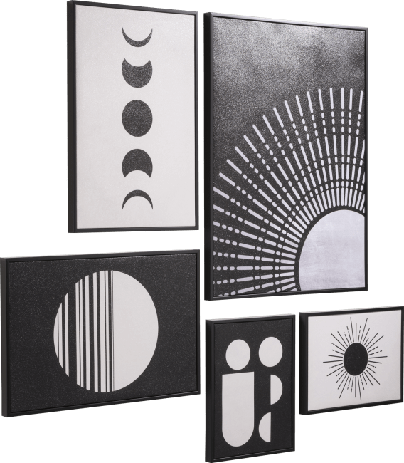 COCO maison - Coco Maison - Moderne - Lunatic jeu de 5 toile imprimee