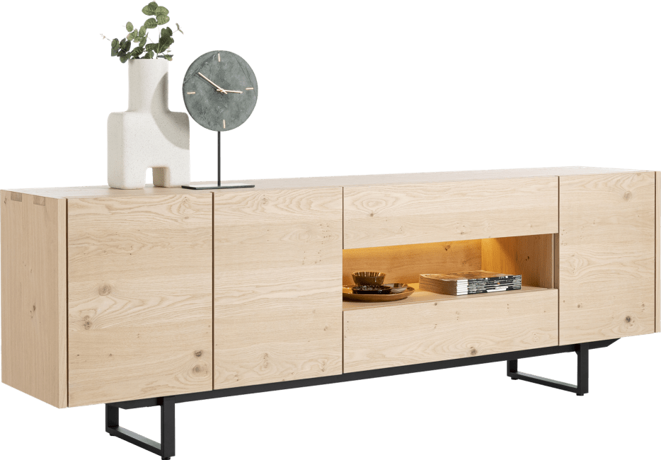 XOOON - Modali - Skandinavisches Design - Sideboard 237 cm - 3-Tueren + 2-Laden (+ LED)