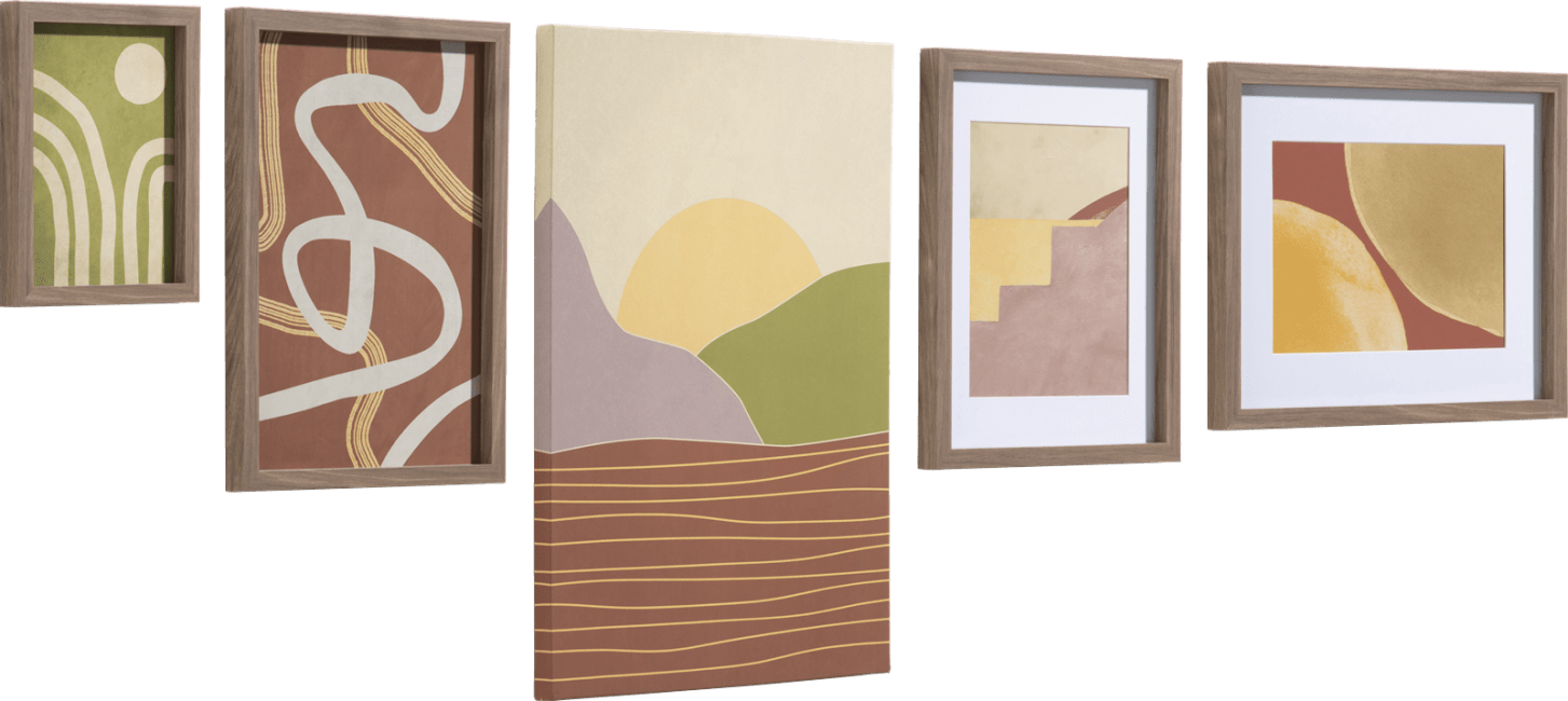 COCOmaison - Coco Maison - Landelijk - Landscape Stories schilderij set van 5