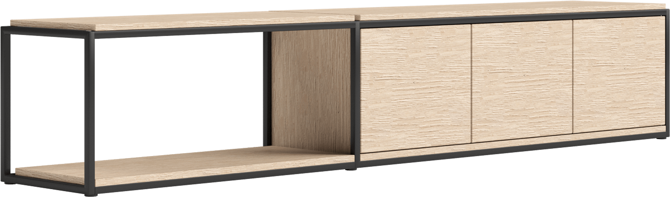 XOOON - Modulo - Minimalistisches Design - TV-Sideboard 225 cm - 3-Tueren - 1 Niveau