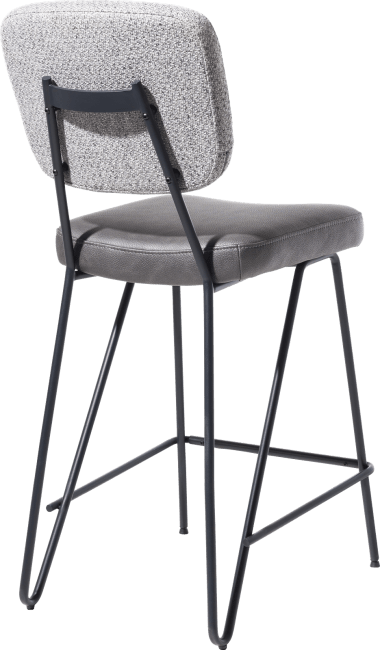 XOOON - June - design Scandinave - chaise de bar - cadre off black + ressorts ensaches