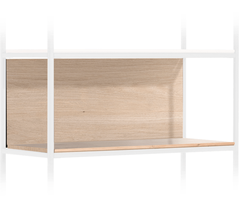 XOOON - Modulo - Minimalistisches Design - Rueckenwand + Einlegebode - 90 cm - 1 Niveau