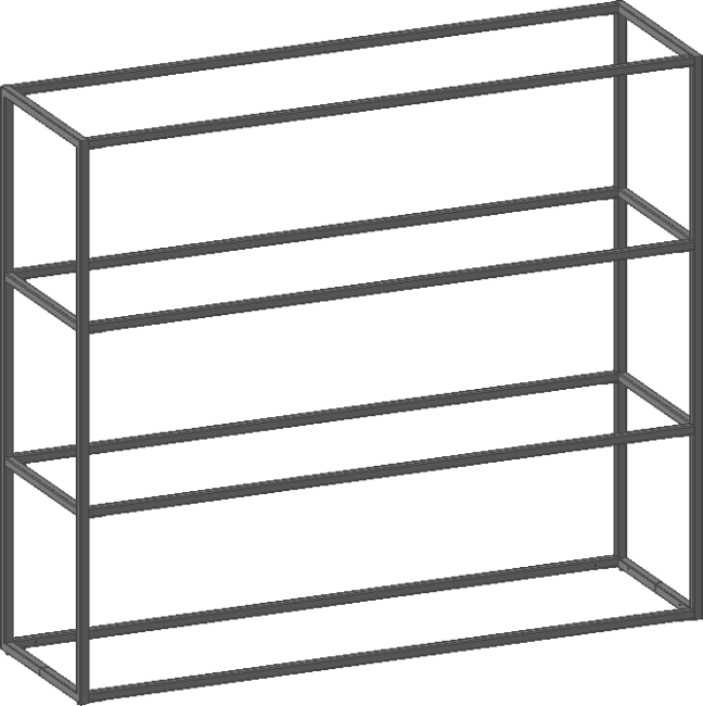 XOOON - Modulo - Minimalistisches Design - Basisregal 135 cm - 3 Niveau - 2 Gestell
