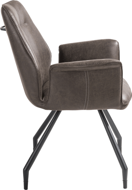 H&H - John - Industriel - fauteuil - cadre noir + pieds - tissu Secillia