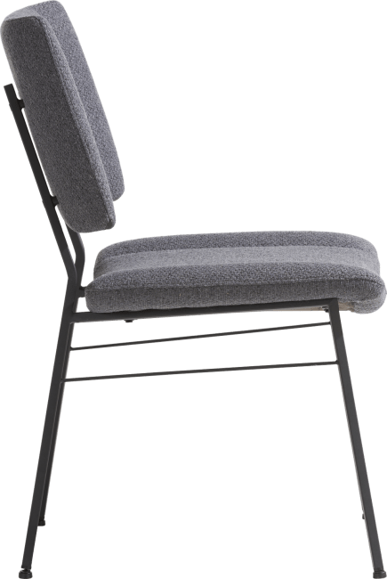 XOOON - Tatum - Design minimaliste - chaise - pieds noir - tissu Ponti