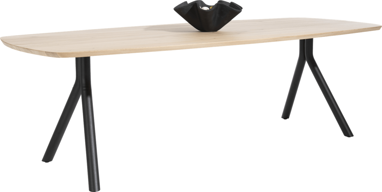 XOOON - Arvada - Design minimaliste - table 160 x 100 cm. - ovale - pieds sur le côté