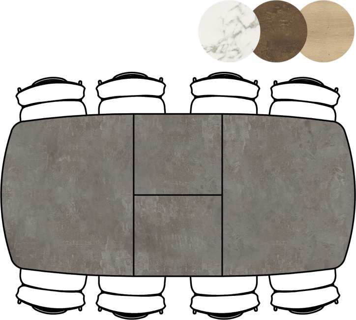 XOOON - Masura - design Scandinave - table a rallonge ovale - 180 (+ 60) x 110 cm
