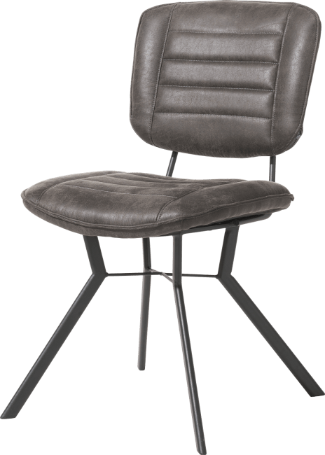 H&H - Lucas - Industriel - chaise 4 pieds avec liaison croisée - tissu secilia