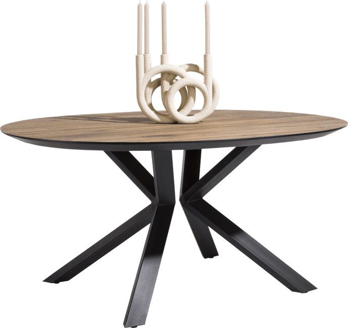 XOOON - Fresno - Industriel - table 160 x 120 cm. - placage droit