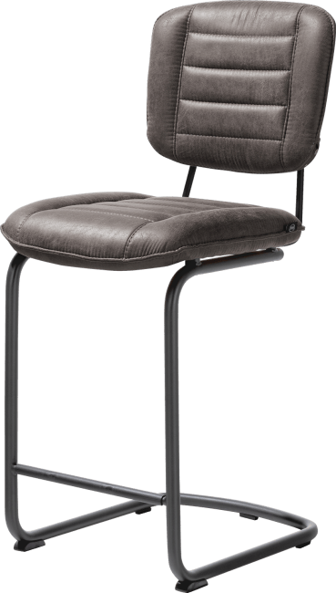 H&H - Lucas - Industriel - chaise de bar cadre traineau rond - tissu secilia