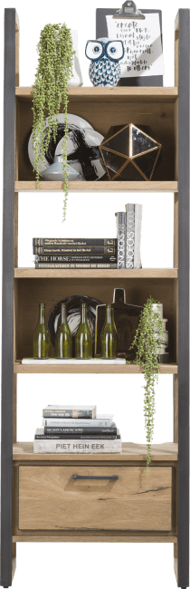 Henders and Hazel - Metalo - Industrieel - boekenkast 65 cm - 1-lade + 5-niches