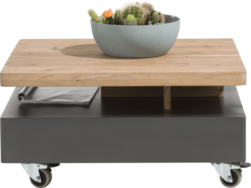 H&H - Quebec - Pur - table basse 80 x 70 cm - plateau pivotante