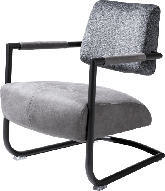XOOON - Zane - fauteuil metalen frame zwart + combi Kibo/Fantasy