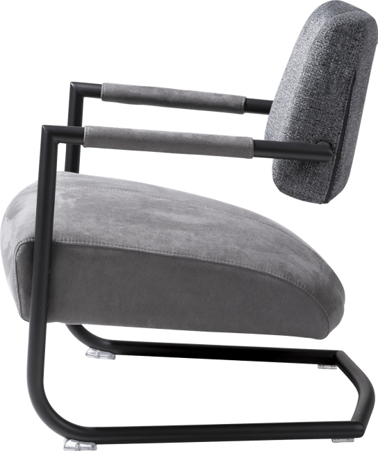 XOOON - Zane - fauteuil metalen frame zwart + combi Kibo/Fantasy