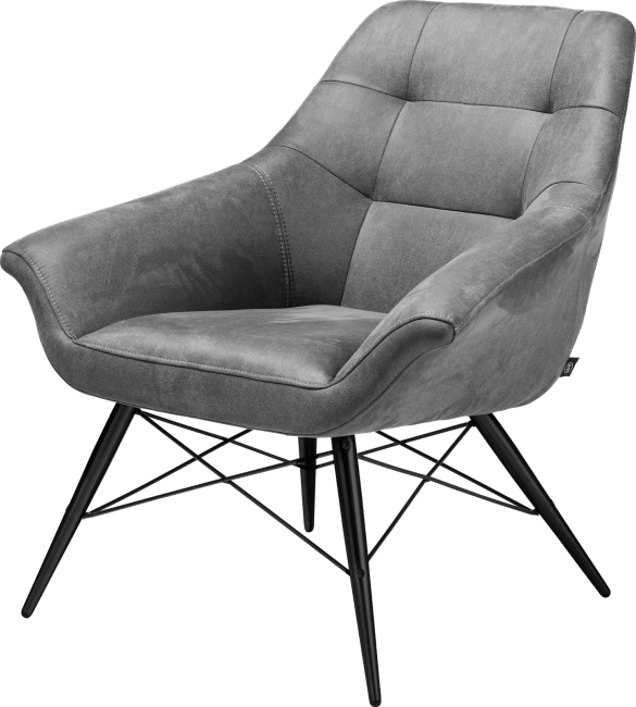 H&H - Ravenna - Industriel - fauteuil cadre noir + tissu Kibo