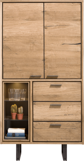 XOOON - Denmark - Industrial - cabinet 100 cm - 2-doors + 3-drawers + 3-niches (+LED)