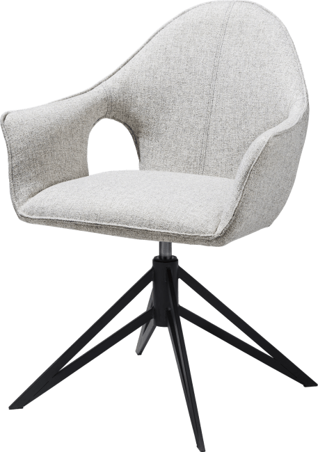 XOOON - Lola - Design minimaliste - fauteuil + poignee + ressort a gas - metal off black - tissu Lady