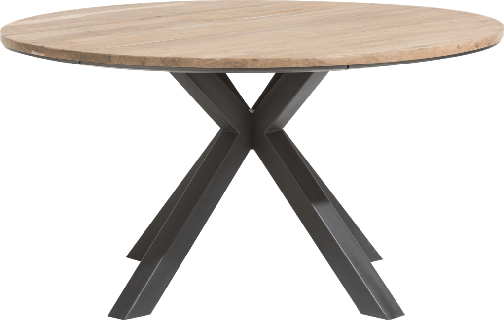 XOOON - Colombo - Industriel - table ronde 150 cm chene massif + mdf