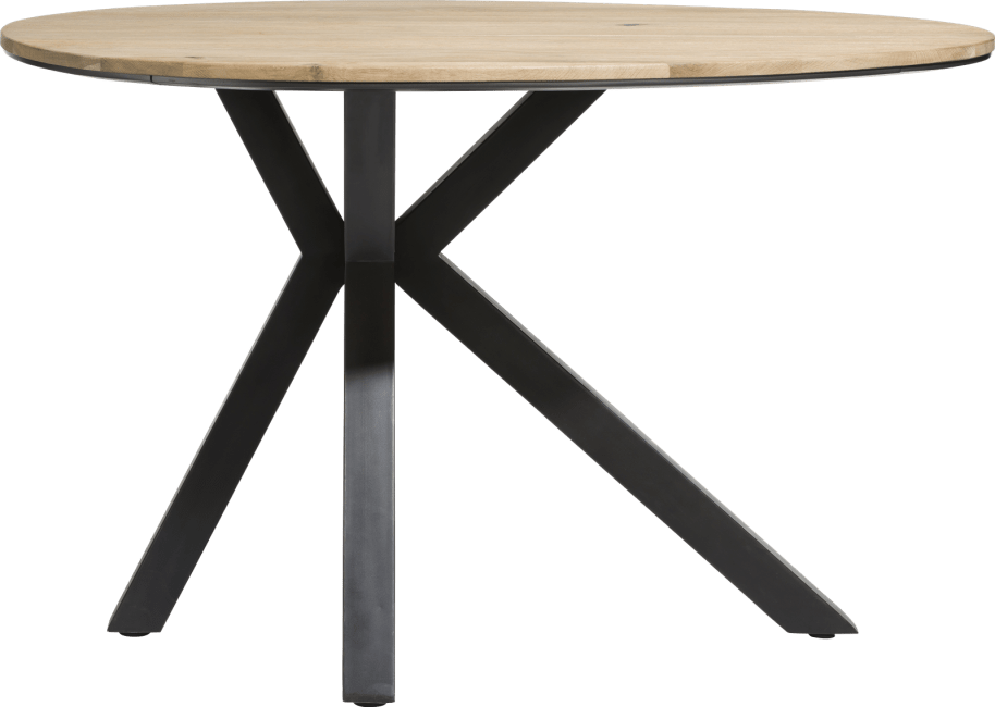 XOOON - Colombo - Industriel - table de bar ovale 150 x 110 cm - chene massif + MDF