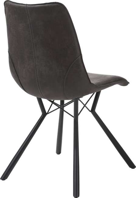 XOOON - Noah - Industriel - chaise - pied noir + cuir Corsica