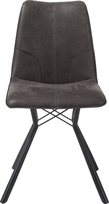 XOOON - Noah - Industriel - chaise - pied noir + cuir Corsica