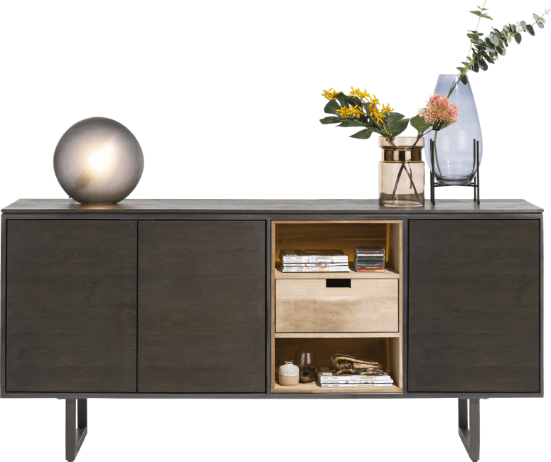 Moniz Sideboard 200 Cm 3 Doors 2 Niches 1 Reversible Drawer Led