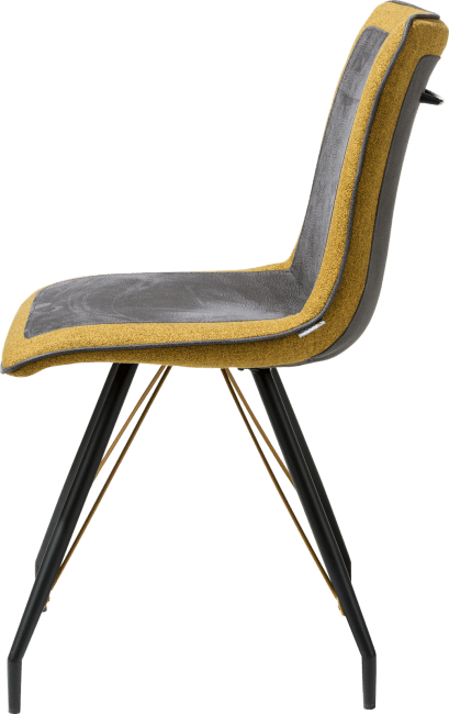 XOOON - Jaro - Industriel - chaise - pied metal noir - poignee avec couleur - combi Rocky/Lady