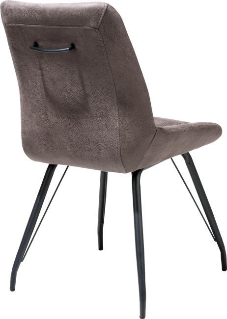 H&H - Lena - Industriel - chaise 4-pieds noir + poignee - tissu Rocky
