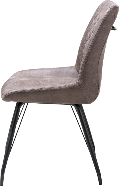 H&H - Lena - Industriel - chaise 4-pieds noir + poignee - tissu Rocky