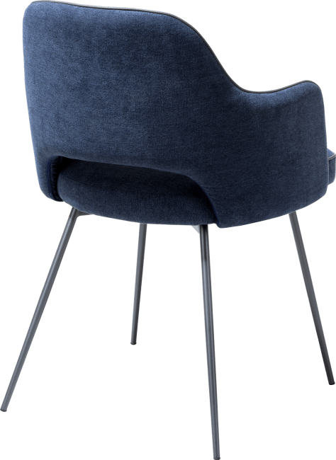 XOOON - Benton - design Scandinave - fauteuil + cadre graphite - tissu Monta +passepoil Tatra anthracite