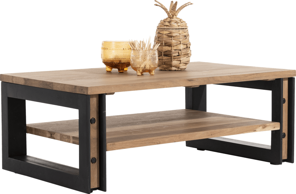 Happy@Home - Makalu - Natuurlijk - salontafel 110 x 65 cm + plank