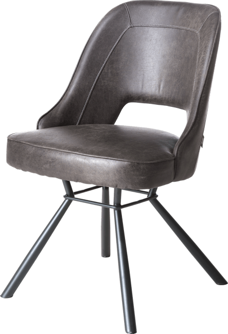 Henders & Hazel - Chris - Pur - chaise - cadre noir + ressorts ensaches + poignee noir rond - Secilia