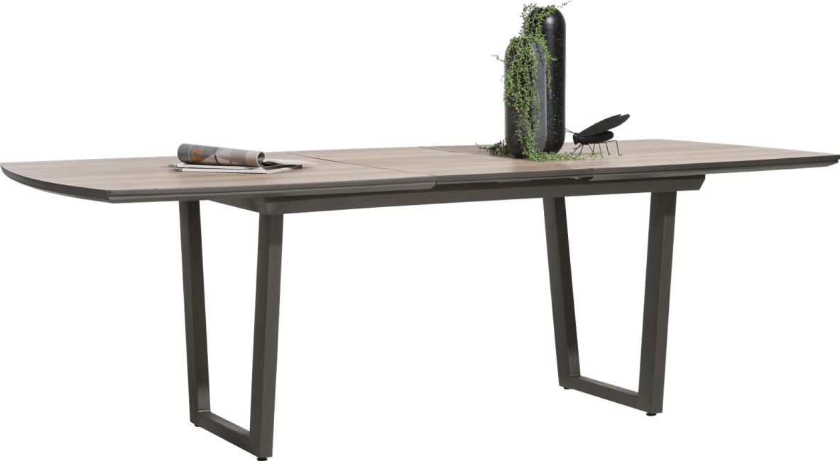 H&H - Copenhagen - Industriel - table a rallonge 190 (+ 50 cm.) x 110 cm - pied forme v