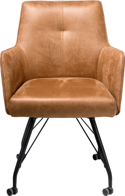 XOOON - Bodil - Industriel - fauteuil avec roulettes - ressorts ensaches + poignee - tissu Rocky