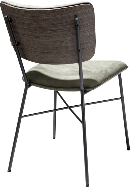 XOOON - Bjorg - Scandinavisch design - eetkamerstoel - multiplex rug antraciet - stof Savannah
