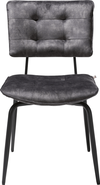 H&H - Manou - Industriel - chaise - off black - tissu Karese