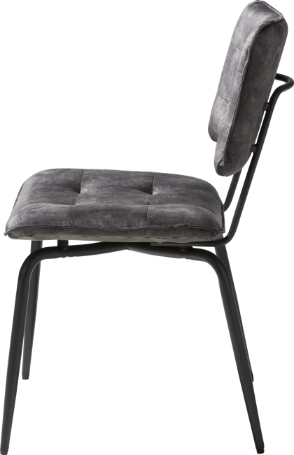 H&H - Manou - Industriel - chaise - off black - tissu Karese