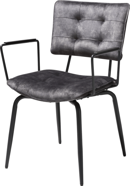 H&H - Manou - Industriel - fauteuil - off black - tissu Karese
