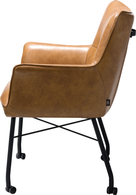 H&H - Chiara - Moderne - fauteuil avec roulettes + ressorts ensaches - avec poignee en catania noir - laredo