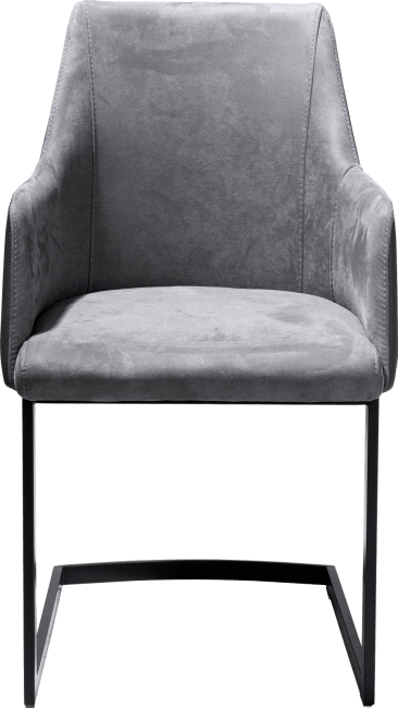 XOOON - Giuliette - Design minimaliste - fauteuil pied traineau noir (ROB) - combinaison tissu Pala/Kibo